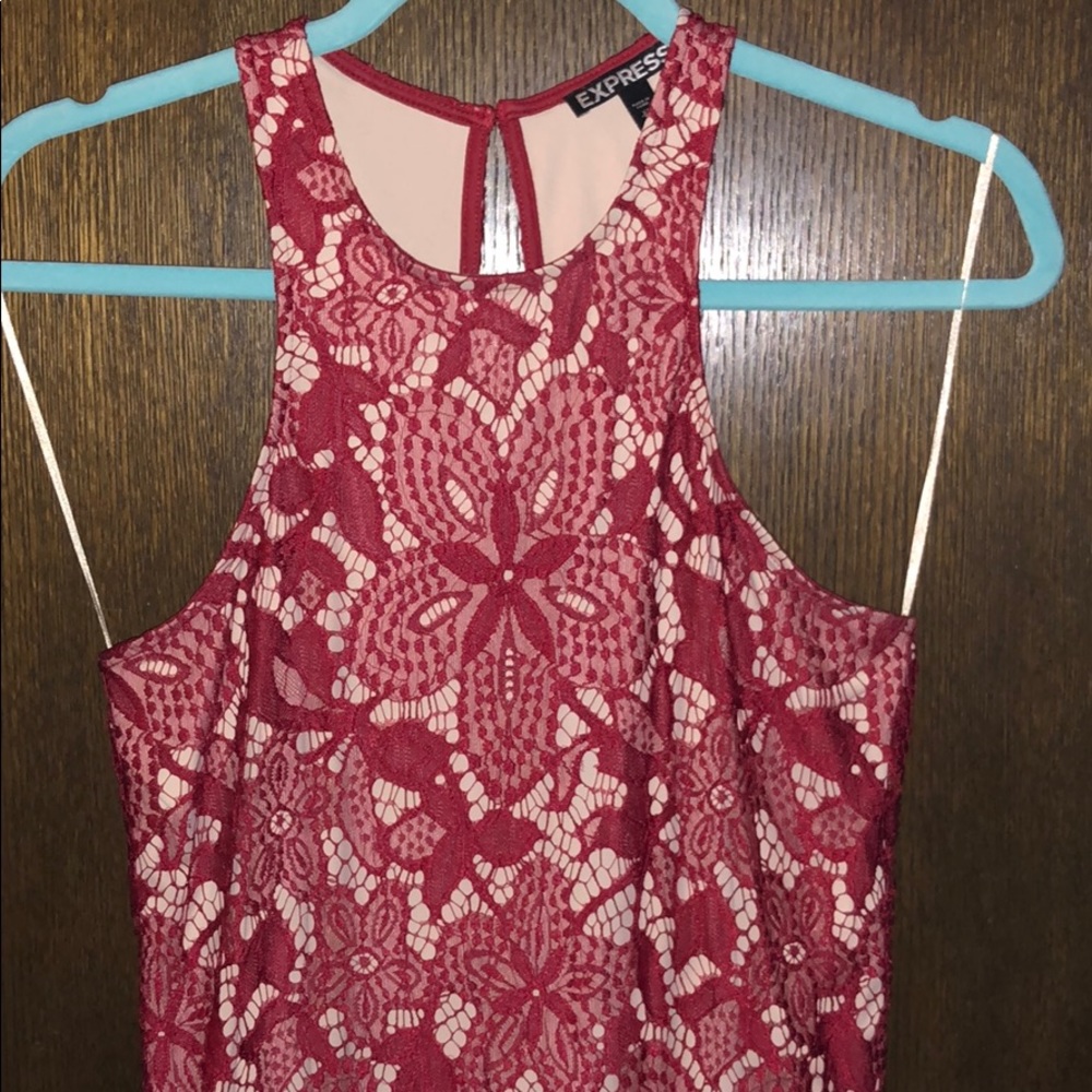 Red lace dress from Express